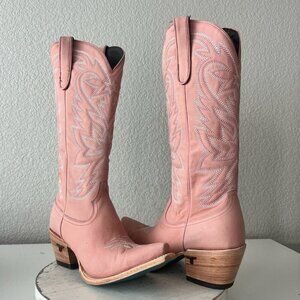 Lane SMOKESHOW Womens Cowboy Boots 10 Pink Leather Western Cowgirl Mid Calf